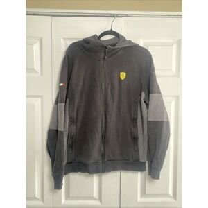Ferrari Scuderia Puma Mens Large Black Gray Ferrari Full Zip Jacket